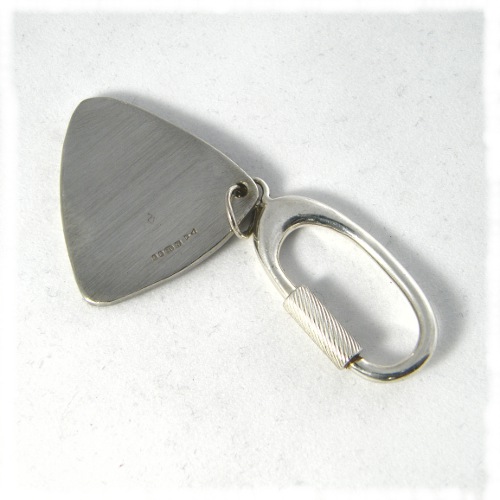 Silver plectrum keyring